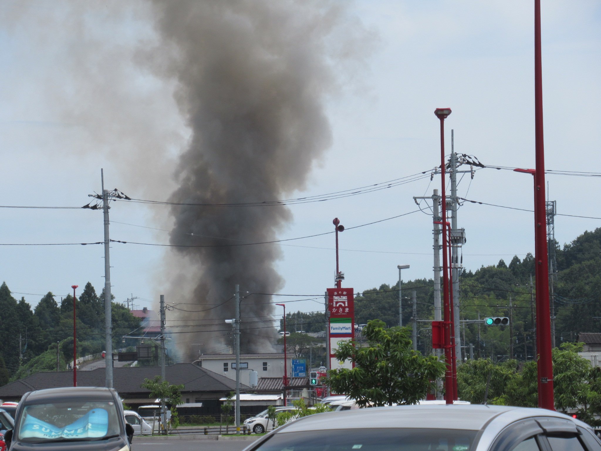 【現場画像】茨城県笠間市大田町のレストラン大行付近で火災発生 炎と黒煙上がる 7月25日11時頃